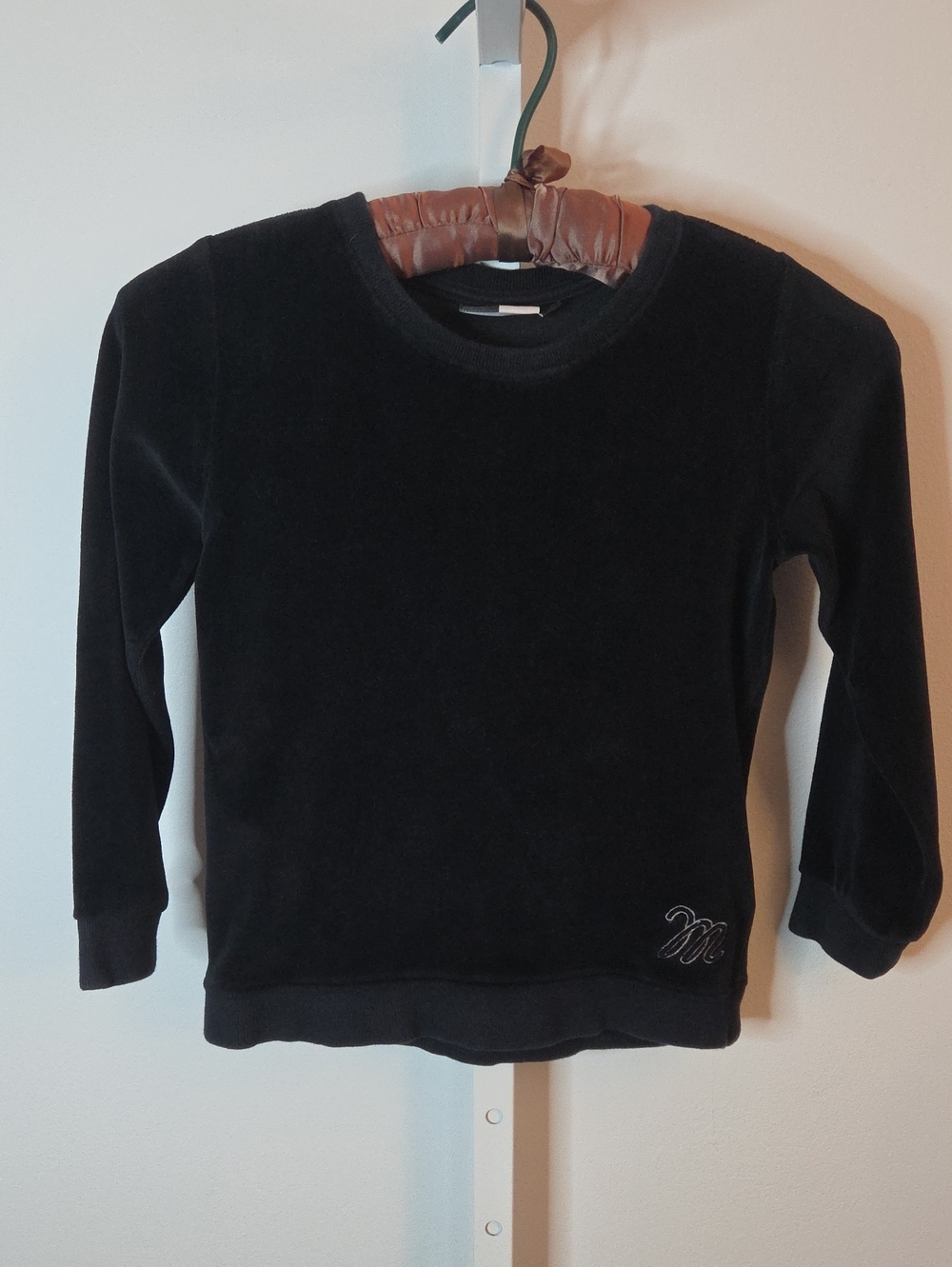 Molo Black Velour Sweatshirt Pullover Crewneck Kids Size 116 (US 6)